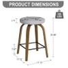 AILUNWALL Bar Stools Set of 2, Counter Height Backless Bar Stools, 26" Swivel Barstools Kitchen Chair with Upholstered Fabric Seat, Gray view 2