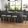 AILUNWALL Bar Stools Set of 2, Counter Height Backless Bar Stools, 26" Swivel Barstools Kitchen Chair with Upholstered Fabric Seat, Gray view 4