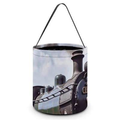 Large Halloween Tote Treat Bags Steam Locomotive Train2 Printed Halloween Goodie Candy Bags,Snack Grocery Tote with Handles