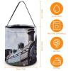 Large Halloween Tote Treat Bags Steam Locomotive Train2 Printed Halloween Goodie Candy Bags,Snack Grocery Tote with Handles view 2