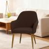 ZRCYXDW Soft Curved Back Dining Chair Covers, Spandex Curved Back Chair Slipcover Stretch Washable Armrest Counter Height Bar Stools Covers with Elastic Bottom Machine Washable-Brown-1 Pack view 2