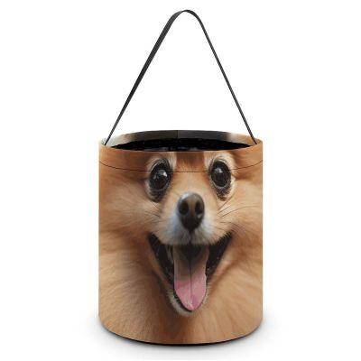 Large Halloween Tote Treat Bags Pomeranian Dog Printed Halloween Goodie Candy Bags,Snack Grocery Tote with Handles