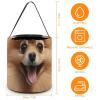 Large Halloween Tote Treat Bags Pomeranian Dog Printed Halloween Goodie Candy Bags,Snack Grocery Tote with Handles view 2