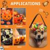 Large Halloween Tote Treat Bags Pomeranian Dog Printed Halloween Goodie Candy Bags,Snack Grocery Tote with Handles view 3