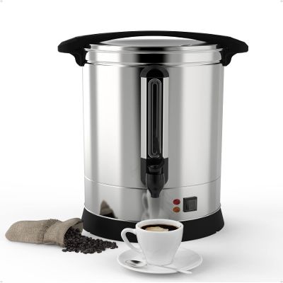 100 Cup Commercial Coffee Urn-14l Large Capacity Stainless Steel Coffee Maker, Fast Brew/Rapid Extraction with Automatic Temperature Control&Faucet, Food-Grade 304 Hot Coffe