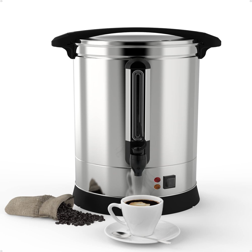 100 Cup Commercial Coffee Urn-14l Large Capacity Stainless Steel Coffee Maker, Fast Brew/Rapid Extraction with Automatic Temperature Control&Faucet, Food-Grade 304 Hot Coffe