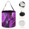 BWQJKUO Large Halloween Tote Treat Bags Purple Flower Printed Halloween Goodie Candy Bags,Snack Grocery Tote with Handles view 4