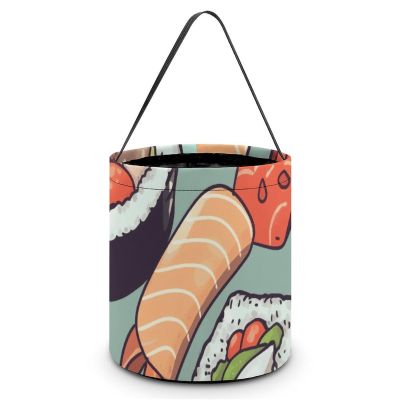 BWQJKUO Large Halloween Tote Treat Bags Sushi Printed Halloween Goodie Candy Bags,Snack Grocery Tote with Handles