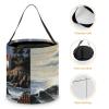 Large Halloween Tote Treat Bags Sea Lighthouse Sandbeach Printed Halloween Goodie Candy Bags,Snack Grocery Tote with Handles view 4