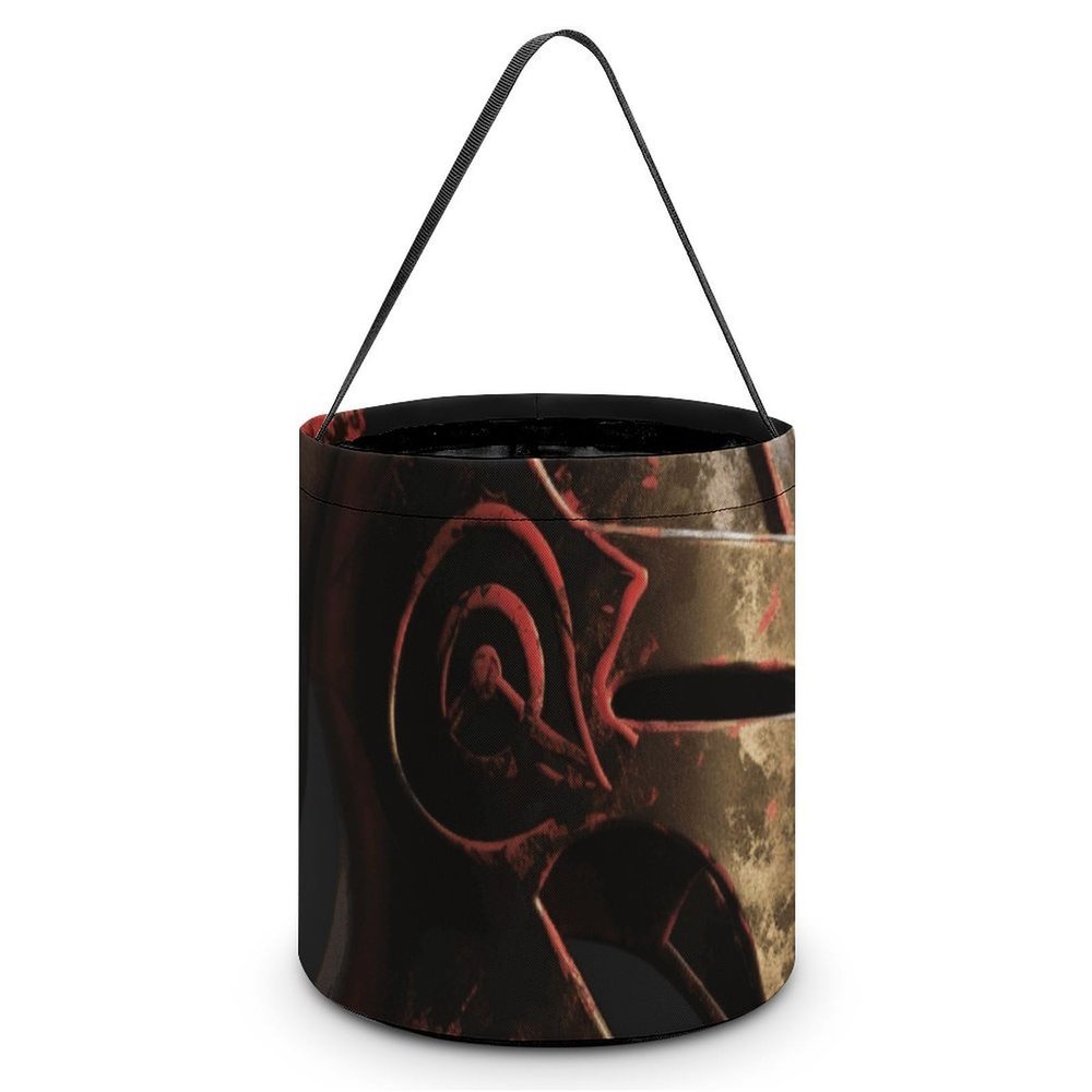 Large Halloween Tote Treat Bags Spartan Warrior Helmet Printed Halloween Goodie Candy Bags,Snack Grocery Tote with Handles