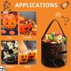 Large Halloween Tote Treat Bags Spartan Warrior Helmet Printed Halloween Goodie Candy Bags,Snack Grocery Tote with Handles view 3