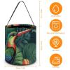 Large Halloween Tote Treat Bags Tropical Plant Bird Flowers Printed Halloween Goodie Candy Bags,Snack Grocery Tote with Handles view 2