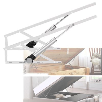 2 PCS Bed Lift Supports, Heavy Duty Gas Spring Hydraulic Rise Mechanism for Box Sofa Storage Space Saving Sprung Struts KitFurniture Accessories(White,0.8m)