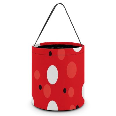 Large Halloween Tote Treat Bags Red White Polka Dot Printed Halloween Goodie Candy Bags,Snack Grocery Tote with Handles