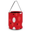 Large Halloween Tote Treat Bags Red White Polka Dot Printed Halloween Goodie Candy Bags,Snack Grocery Tote with Handles view 1