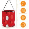 Large Halloween Tote Treat Bags Red White Polka Dot Printed Halloween Goodie Candy Bags,Snack Grocery Tote with Handles view 2