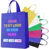 Chrifansi Custom Tote Bags with Your Logo Text, Personalized Bulk Pack Grocery Bags, 300 PACK Reusable Shopping Bags for Businesses, Bulk Orders, Events-Royal Blue view 1