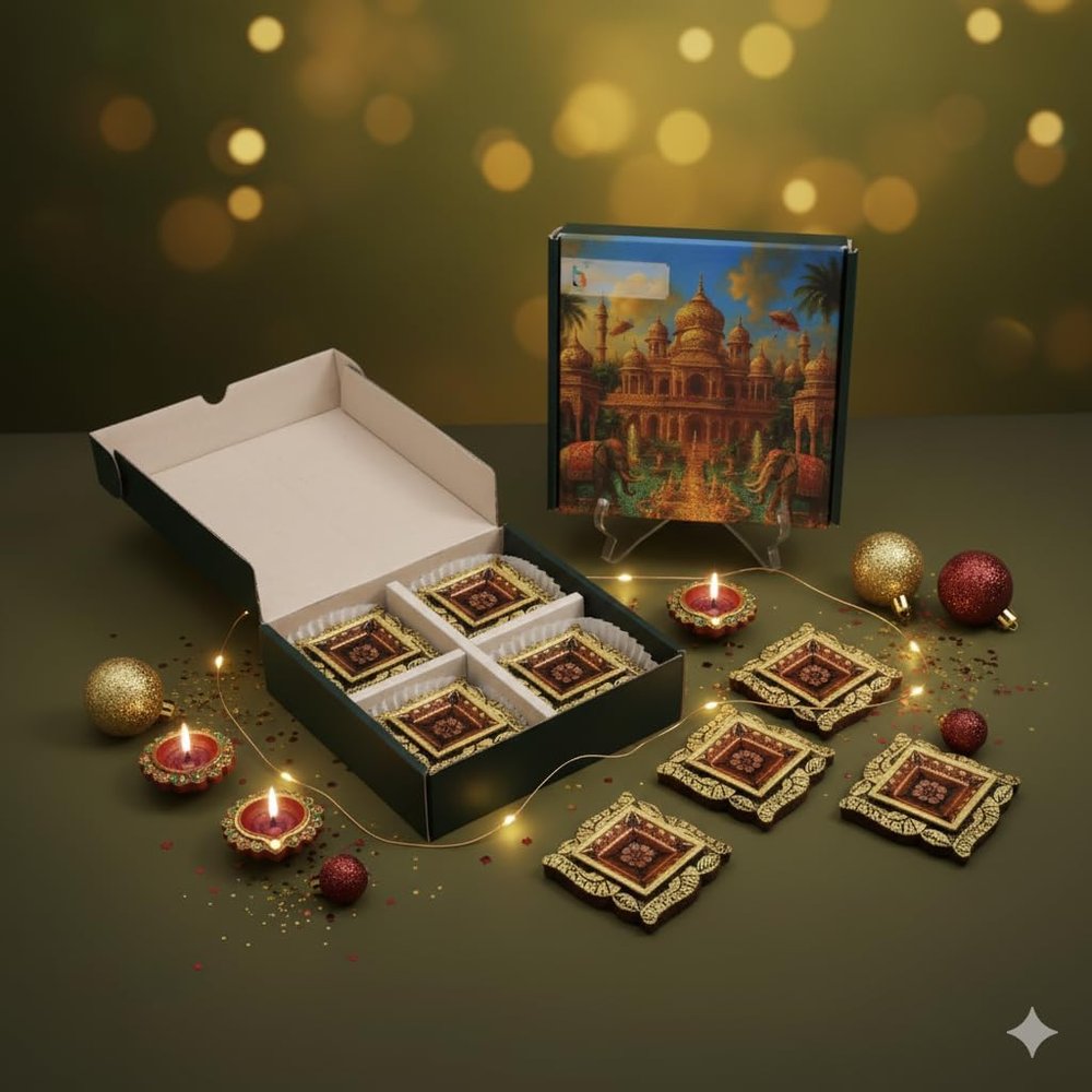 Exclusive Terracotta Material Modern Swastik Diya Set of 8 for Diwali Decoration Items for Home Decor