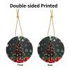 Round Ball Christmas Tree Ceramic Round Hanging Ornament with Gold Thread for Holiday and Home Dcor view 3