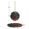 Round Ball Christmas Tree Ceramic Round Hanging Ornament with Gold Thread for Holiday and Home Dcor view 4