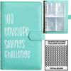 100 Envelopes Money Saving Challenge, 100 Envelope Challenge Binder, Easy and Fun Way to Save $5,050, Savings Challenges Budget Book Binder with Cash Envelopes for Office,Home,School (Green) view 1