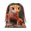 LIXLZH Sand Leopard Gecko Print Drawstring Gift Bag Reusable Holiday Party Storage Bags Large Medium Small Sizes view 2