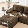 150.4 Brown Boneless Couches for Living Room, Modular Sectional Sofa with U-Shape Chaise, 4 Seater Comfy Upholstered Deep Seat Corduroy Fabric Cloud Couch No Assembly, Anti-Slip Design view 4