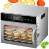pealiritansemen Commercial Stainless Steel Food Dehydrator, Touch-Control Timer & 30-90C Temperature, Dehydration Machine for Jerky, Fruit, Dog Treat, Herb, Veggies, Large Capacity Drying 6-Tier view 1