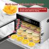 pealiritansemen Commercial Stainless Steel Food Dehydrator, Touch-Control Timer & 30-90C Temperature, Dehydration Machine for Jerky, Fruit, Dog Treat, Herb, Veggies, Large Capacity Drying 6-Tier view 3
