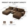 115.3 Brown Boneless Couches for Living Room, Modular Sectional Sofa with U-Shape Chaise, 3 Seater Comfy Upholstered Deep Seat Corduroy Fabric Cloud Couch No Assembly, Anti-Slip Design view 2
