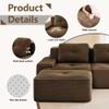 115.3 Brown Boneless Couches for Living Room, Modular Sectional Sofa with U-Shape Chaise, 3 Seater Comfy Upholstered Deep Seat Corduroy Fabric Cloud Couch No Assembly, Anti-Slip Design view 3