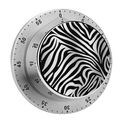 Zebra Print Timer,Chef Cooking Timer Clock, Countdown Reminder No Batteries Required- Exquisite Stainless Steel Body for Exercise Outdoors