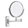 KKQRNBYXD Wall Mounted Makeup Mirror, 1X3X/5X/7X/10X Magnification Vanity Mirrors, Bathroom 8 Inch Double Sided Extendable Swivel Shaving,Gold,7X(Chrome,7X) view 1
