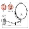 KKQRNBYXD Wall Mounted Makeup Mirror, 1X3X/5X/7X/10X Magnification Vanity Mirrors, Bathroom 8 Inch Double Sided Extendable Swivel Shaving,Gold,7X(Chrome,7X) view 4