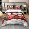 Erosebridal Christmas Snowman Bedding Set King Winter Holiday Snowflakes 100% Cotton Duvet Cover Red Xmas Poinsettia Comforter Cover for Kids Boys Girls Adults Christmas Decoration Ball Bed Set 3 Pcs view 1