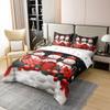 Erosebridal Christmas Snowman Bedding Set King Winter Holiday Snowflakes 100% Cotton Duvet Cover Red Xmas Poinsettia Comforter Cover for Kids Boys Girls Adults Christmas Decoration Ball Bed Set 3 Pcs view 3