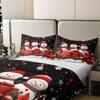 Erosebridal Christmas Snowman Bedding Set King Winter Holiday Snowflakes 100% Cotton Duvet Cover Red Xmas Poinsettia Comforter Cover for Kids Boys Girls Adults Christmas Decoration Ball Bed Set 3 Pcs view 4