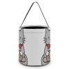 Halloween Trick Or Treat Bag Durable, Gray Cartoon Cat Candy Tote Bag Reusable Gift Bags for Party view 1