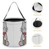 Halloween Trick Or Treat Bag Durable, Gray Cartoon Cat Candy Tote Bag Reusable Gift Bags for Party view 4