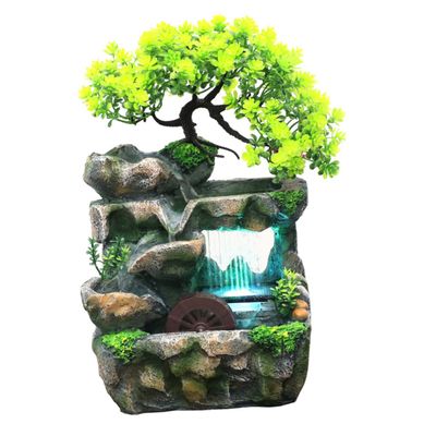 Mini Tabletop Water Fountain Decor, Resin Desk Fountain for Home