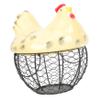 Alipis Farmhouse Style Hen Shape Egg Basket Metal Wire Mesh Kitchen Storage Organizer for Fresh Eggs Vegetables and Fruits Steel Wire Hollow Design Decorative and Functional for Household view 1