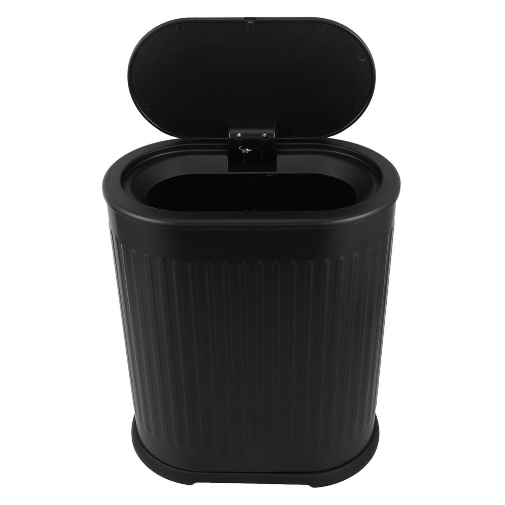Alipis Narrow Trash Can with Press Lid Plastic Bathroom Bin Odor-Sealing Space-Saving Garbage Container for Kitchen Bedroom Office Home