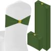 Hahafelt 100 Pack Chair Sashes, Spandex Chair Bows for Party, Olive Green view 1