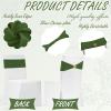 Hahafelt 100 Pack Chair Sashes, Spandex Chair Bows for Party, Olive Green view 3