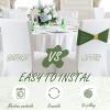 Hahafelt 100 Pack Chair Sashes, Spandex Chair Bows for Party, Olive Green view 4