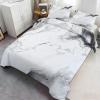 GKPLY Marble Comforter SetNordic Gray Duvet Cover King, Simple Marble Bedding with 2 Pillowcases, Duvet Cover with Zipper, 3 Pieces, Reversible Bedding Set view 2