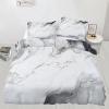 GKPLY Marble Comforter SetNordic Gray Duvet Cover King, Simple Marble Bedding with 2 Pillowcases, Duvet Cover with Zipper, 3 Pieces, Reversible Bedding Set view 3