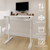 AnoYishev Height-Adjustable Study Office Desk, Sit to Stand Desks Workstation, Manual Crank Adjustable Computer Table for Kids Teens Adults, Multi Compact Design (White, 32 Inches) view 4