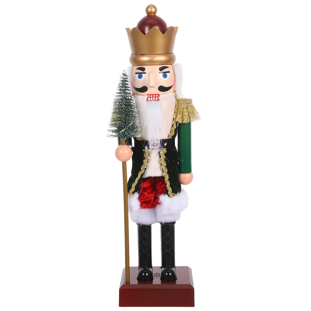 LUOZZY Lighted Musical Nutcracker Soldier Figurine with Led and Music 15.7" Traditional Christmas Holiday Decoration for Winter Festival
