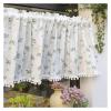 DJJSDMY Short Curtains Cotton Daisy Curtains Curtain Floral Tassel for Kitchen Bedroom Room Window Cabinet(Color-08,W140XH45cm) view 2